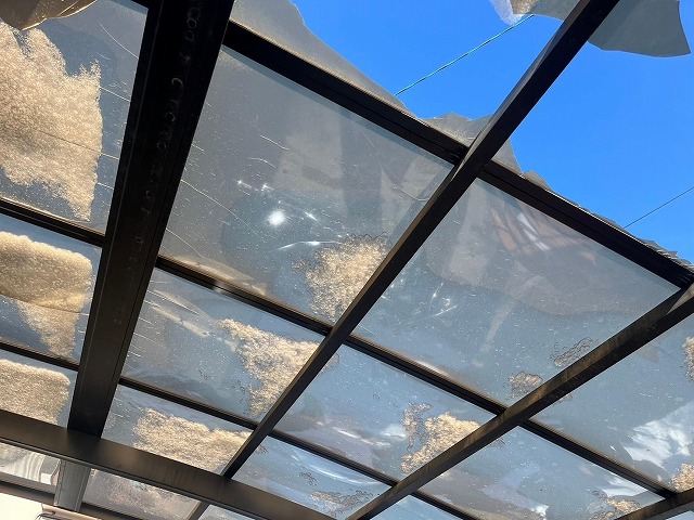 昭和町　雪害カーポート破損現調